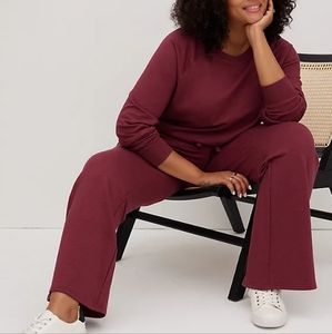 CLASSIC FIT FLARE PANT - ULTRA SOFT FLEECE HEATHER WINE -SIZE 00 C5-12